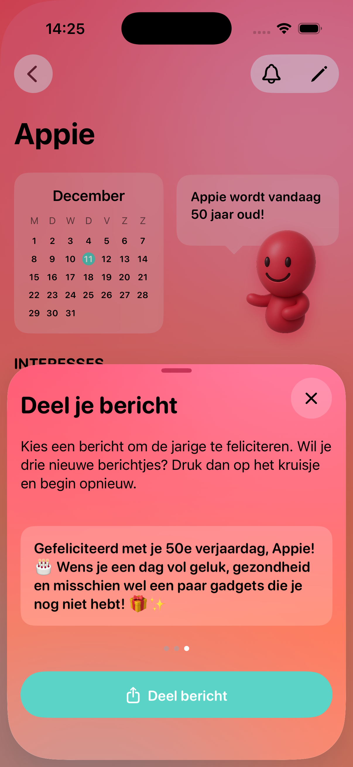 Appy Birthday app screenshot