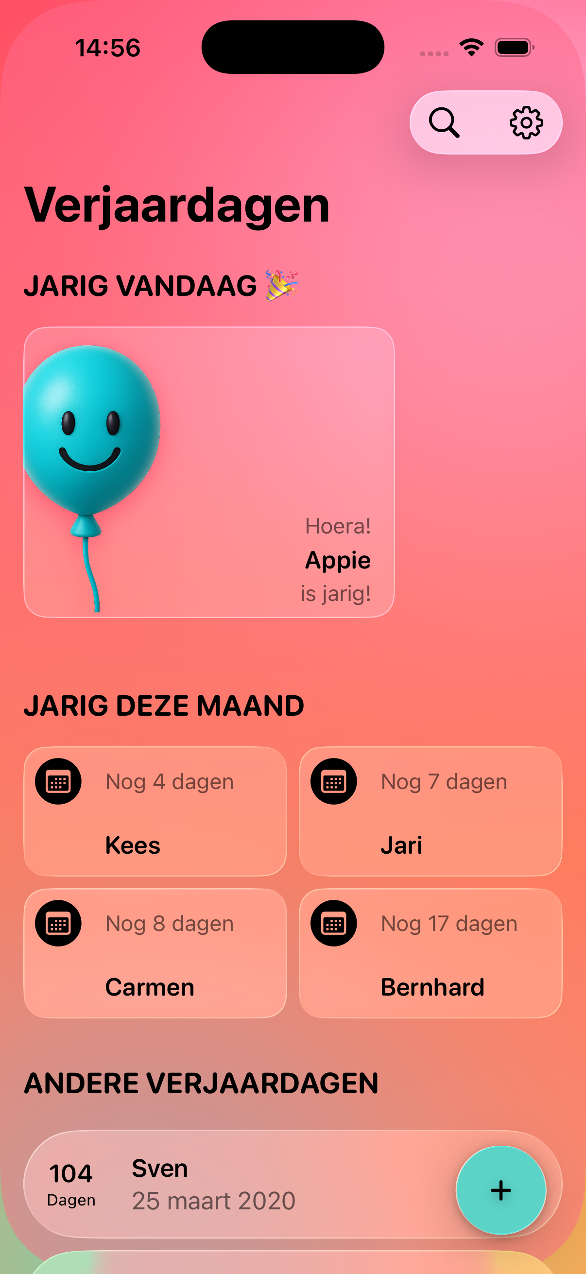 Appy Birthday app screenshot