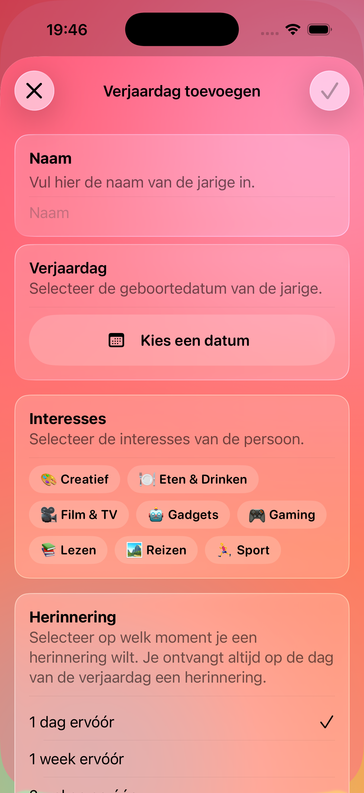 Appy Birthday app screenshot